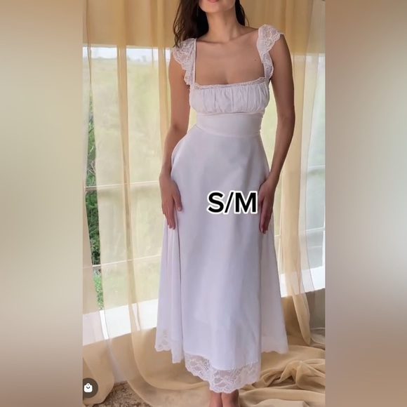 White bridgerton st. Linen dress. Well made high quality - Picture 7 of 8